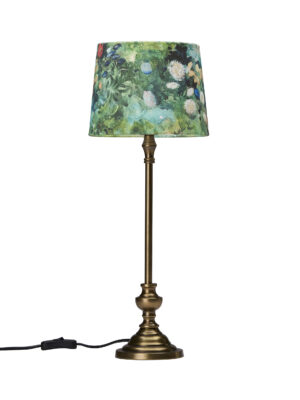 Andrea pöytävalaisin messinki/Blomster 53cm