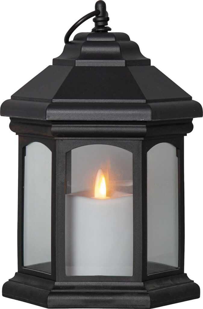 Musta paristokäyttöinen LED-lyhty